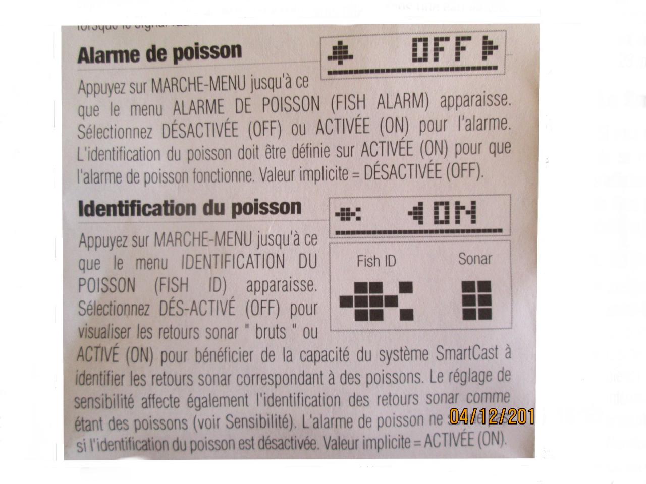 Alarme et identification du poisson