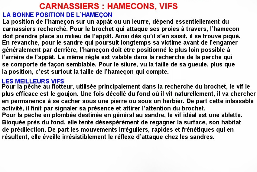 CARNASSIERS  HAMECONS, VIFS