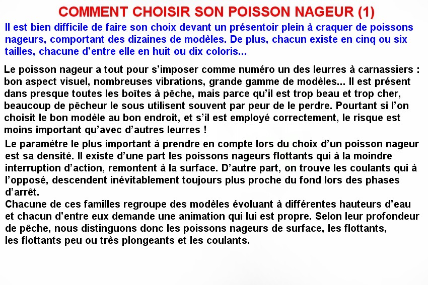 COMMENT CHOISIR SON POISSON NAGEUR (1)
