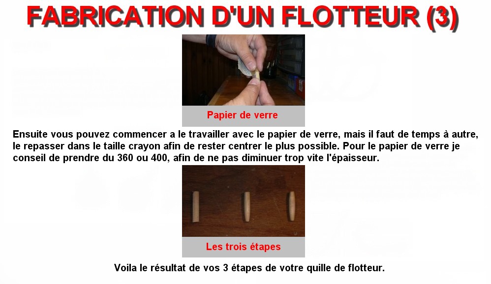 FABRICATION D'UN FLOTTEUR (3)
